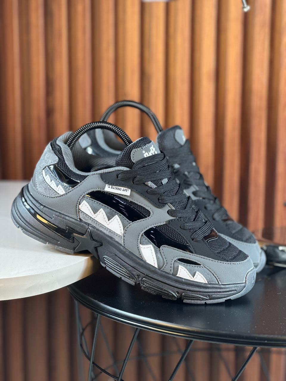 BAPE CABALLERO NEGRO GRIS BLANCO