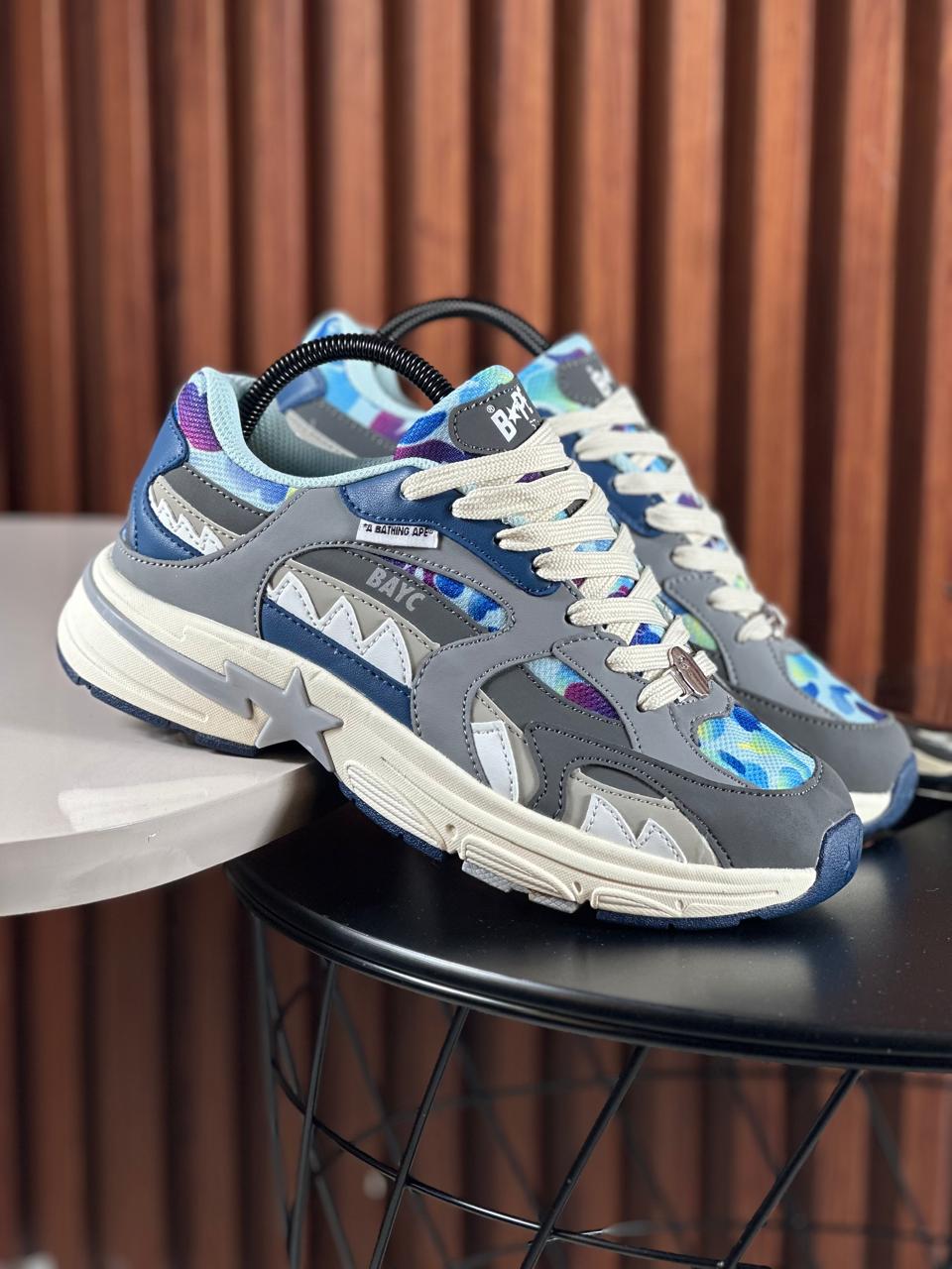 BAPE CABALLERO AZUL GRIS