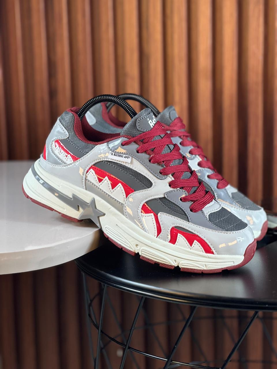 BAPE CABALLERO NEGRO GRIS ROJO