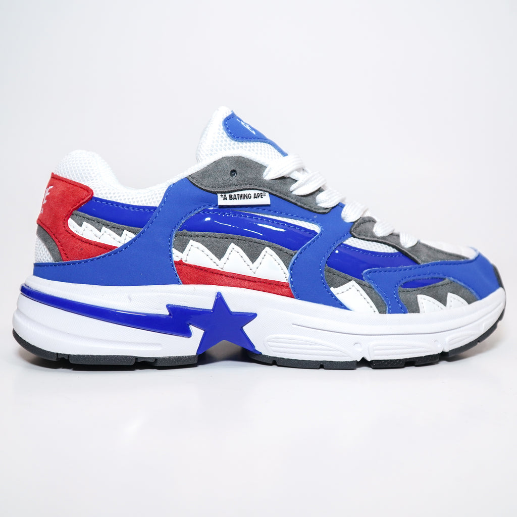 BAPE CABALLERO GRIS AZUL ROJO