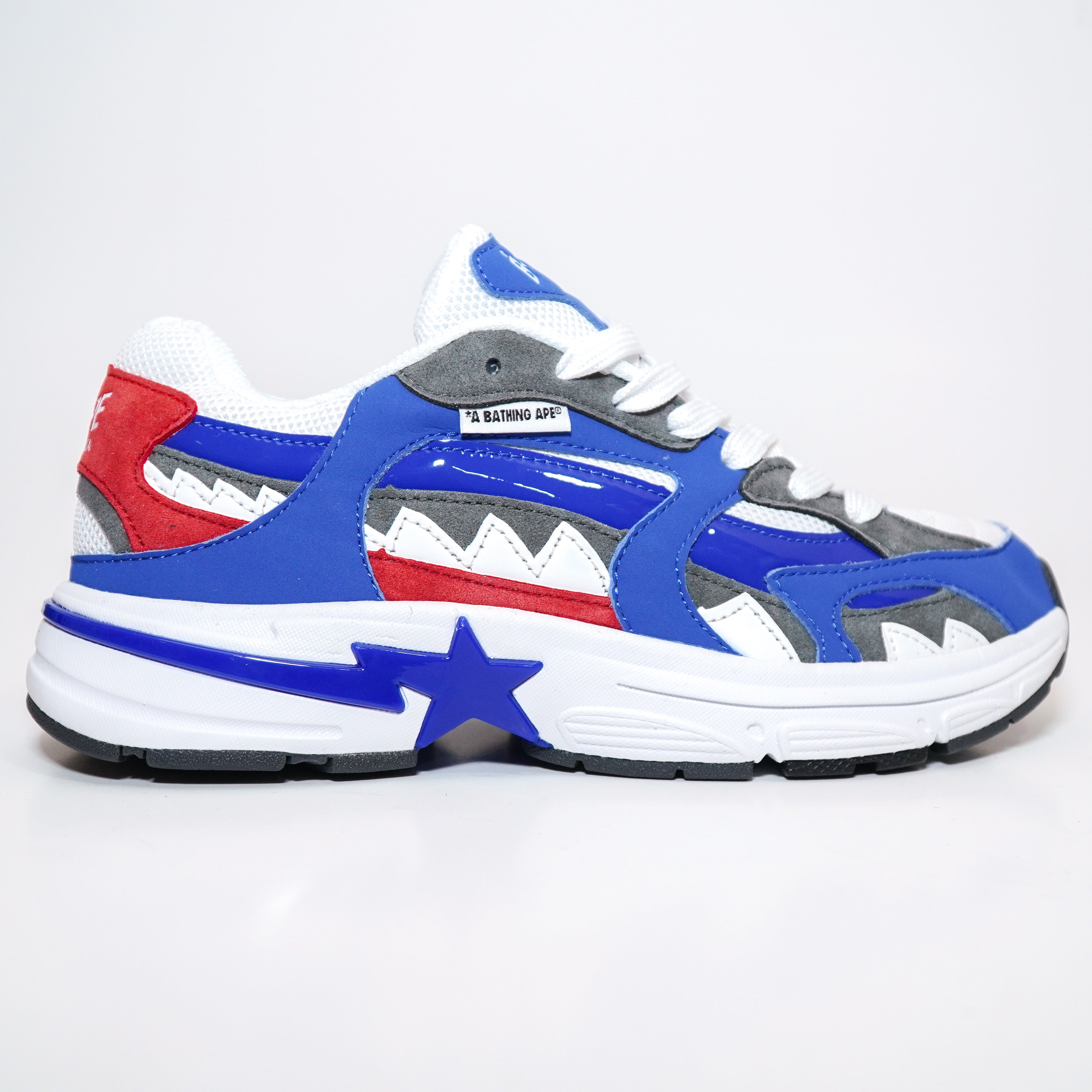 BAPE CABALLERO GRIS AZUL ROJO