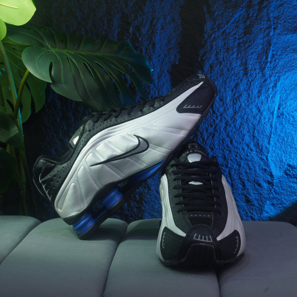 NIKE SHOX R4 CABALLERO NEGRO PLATEADO AZUL