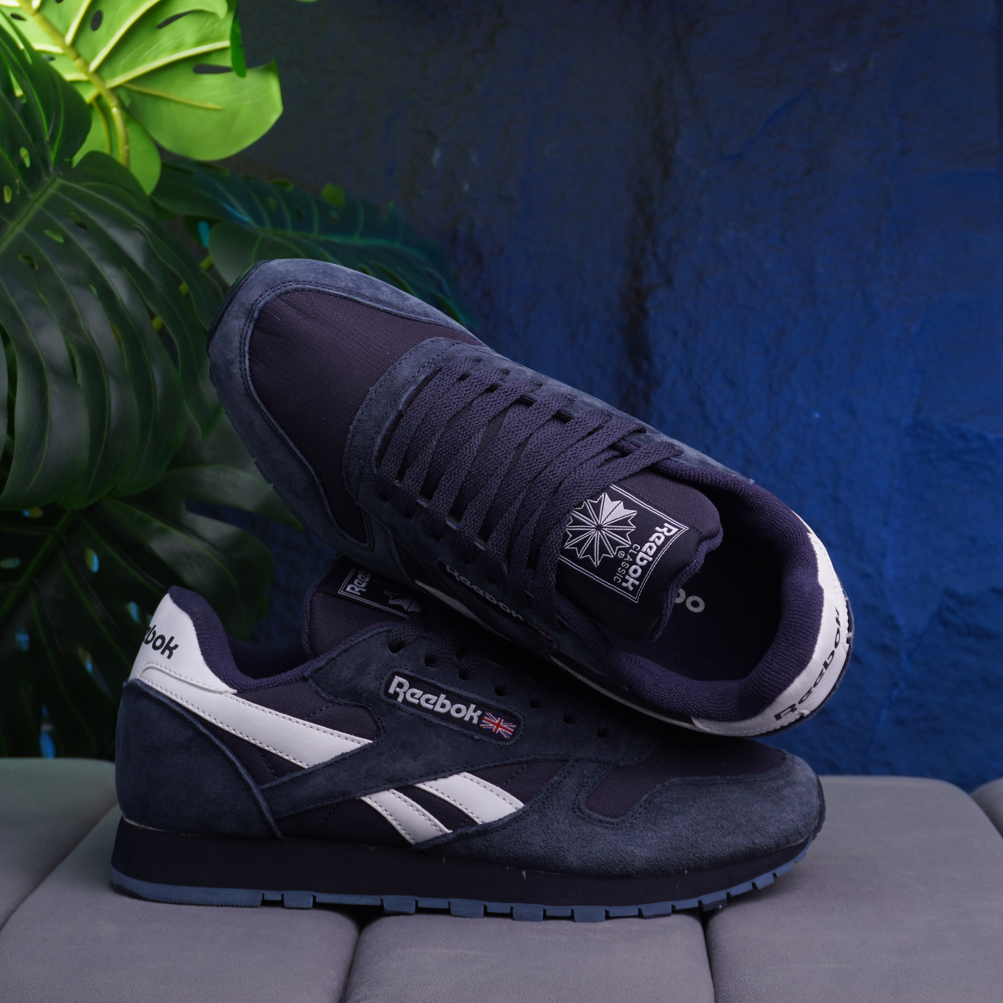 REEBOK CLASSIC LEATHER CABALLERO BLANCO AZUL