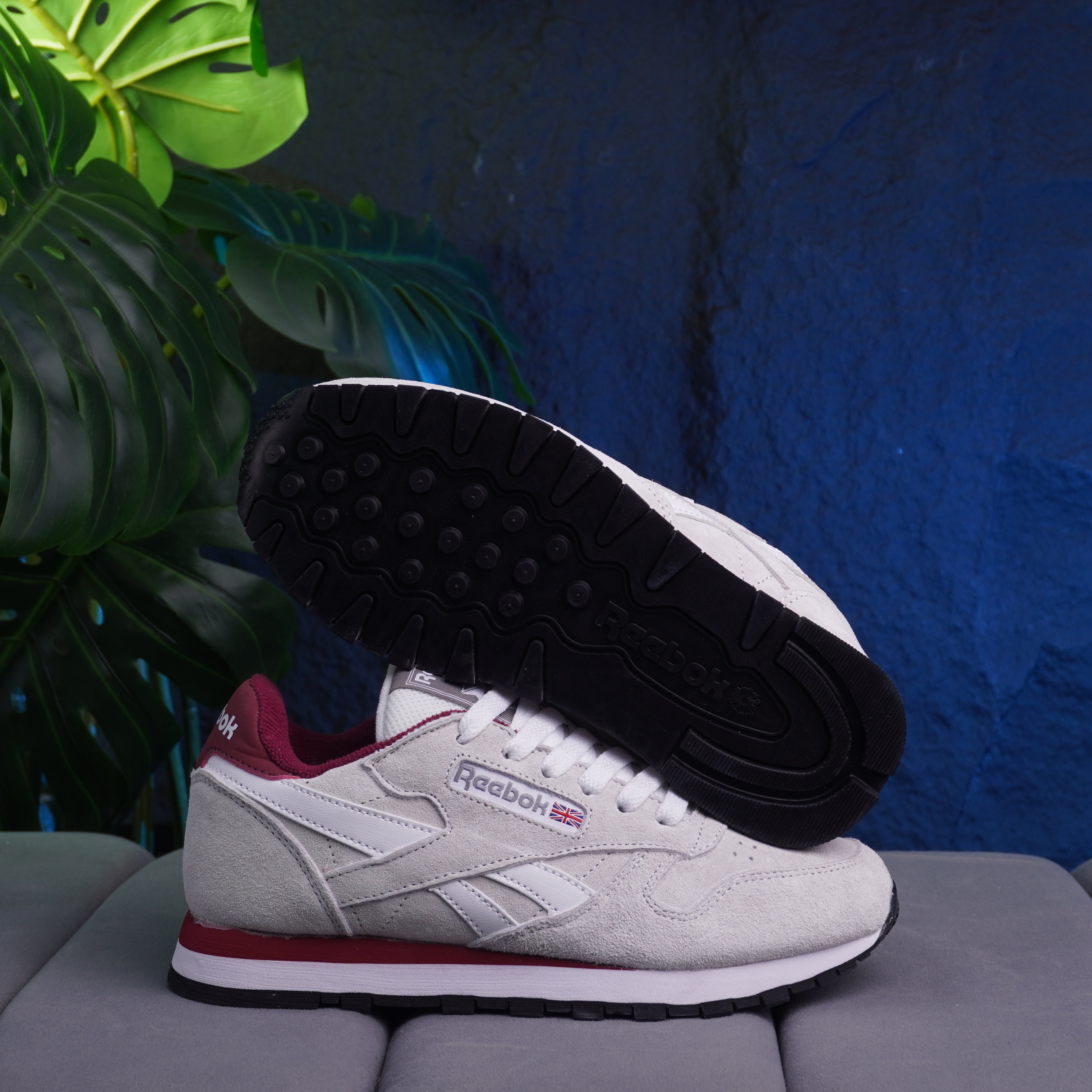 REEBOK CLASSIC LEATHER DAMA GRIS BLANCO