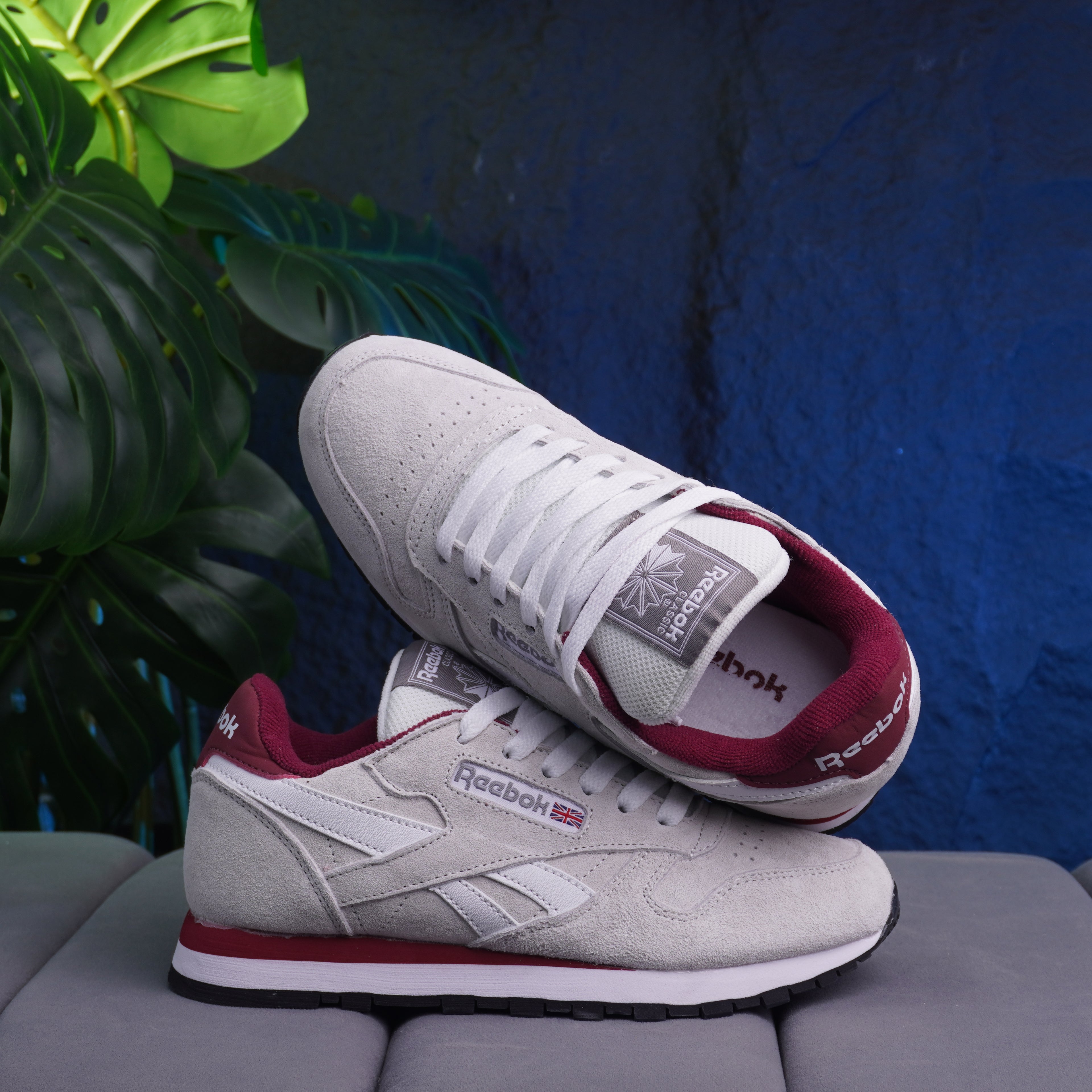 REEBOK CLASSIC LEATHER DAMA GRIS BLANCO