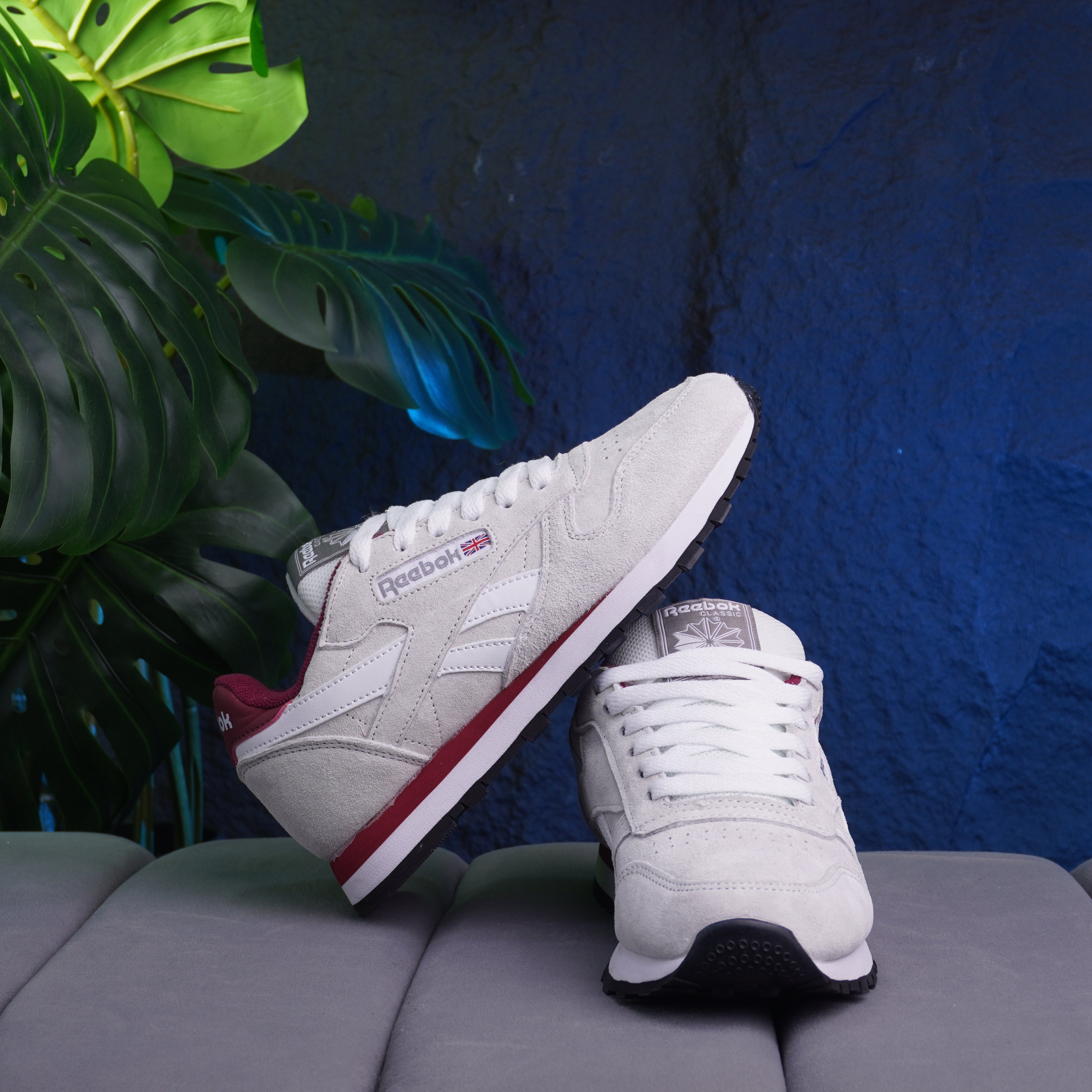 REEBOK CLASSIC LEATHER DAMA GRIS BLANCO