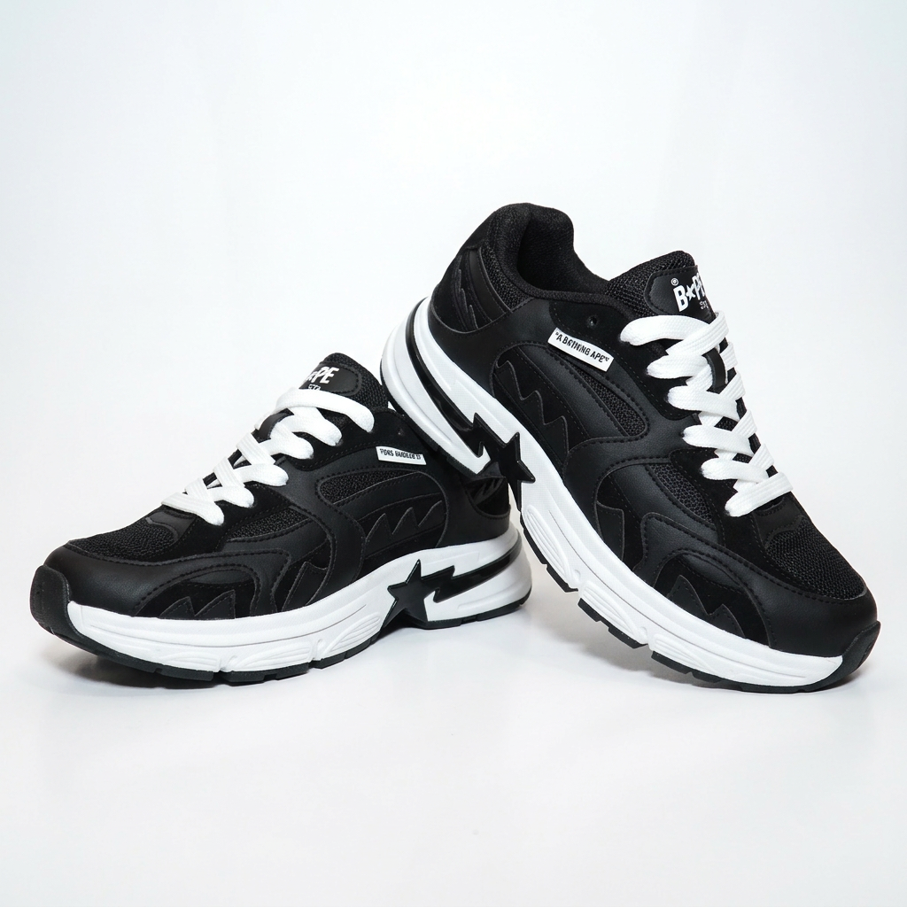 BAPE CABALLERO NEGRO BLANCO