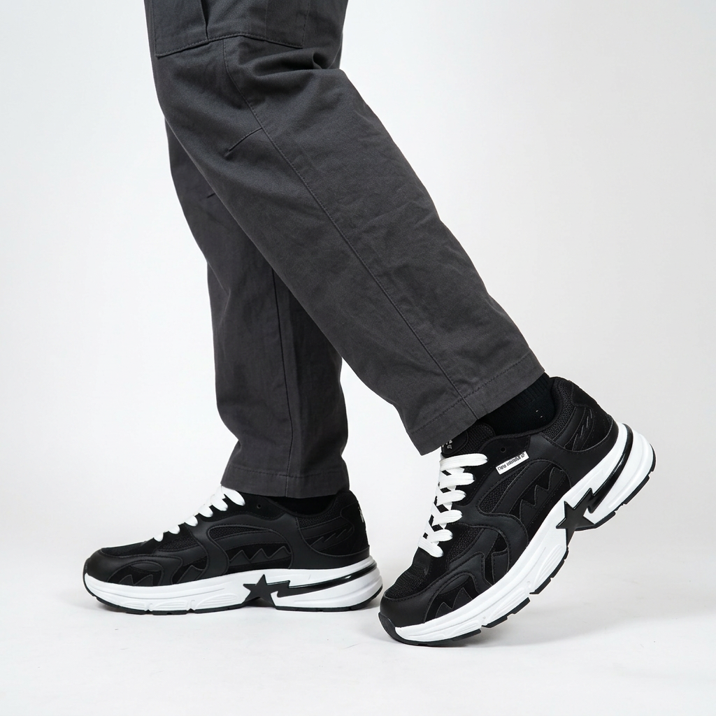 BAPE CABALLERO NEGRO BLANCO